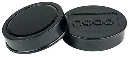 Nobo Magnete für magnetisches Whiteboards, 10 Stück, 38 mm, Schwarz, 1915312