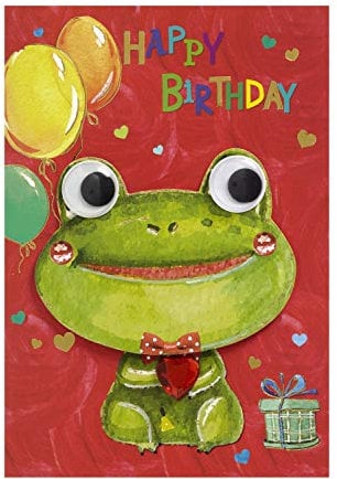 Perleberg - Glückwunschkarte zum Kindergeburtstag - Geburtstagskarte Kinder - Glückwunschkarte mit Frosch Motiv - Geburtstagskarte für Kinder in 11,6 x 16,6 cm