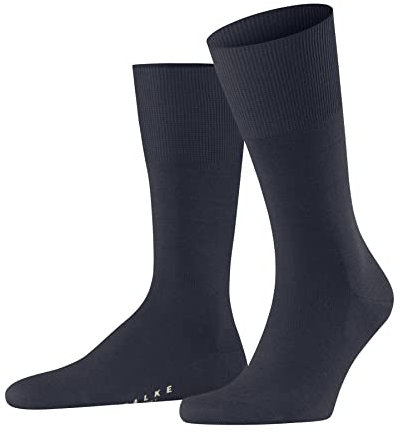 FALKE Herren Socken Airport M So Wolle Baumwolle einfarbig 1 Paar, Blau Dark Blue Melange 6688, 45-46