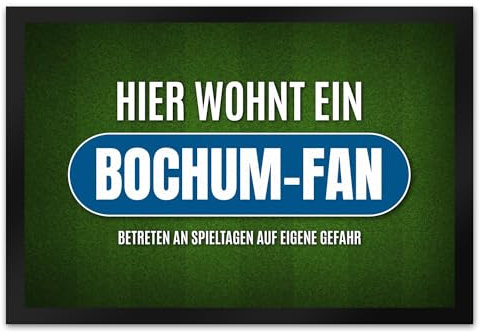 trendaffe - Hier wohnt EIN Bochum-Fan Fußmatte XL mit Rasen Motiv