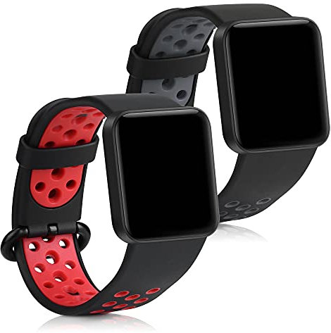kwmobile 2x Sportarmband kompatibel mit Xiaomi Mi Watch Lite/Redmi Watch Armband - Fitnesstracker Band Set aus TPU Silikon