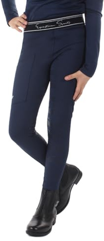 QHP Leggings da Equitazione a Tutta aderenza per Ragazze Eden