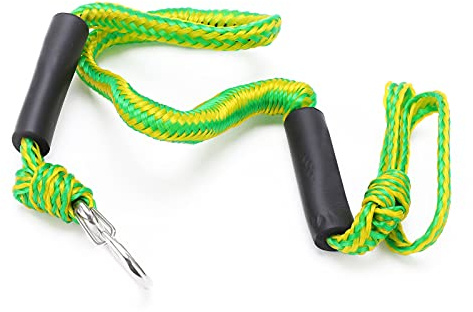Dock Lines Cuerda para Barco, Dock Line Cuerda para Barco Verde elástica elástica Que Absorbe los Golpes con Hebilla en Forma de D para Amarre de Kayak de Barco en el Muelle
