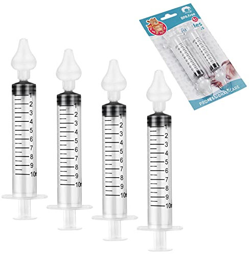Vicloon Nasenspüler, 4pcs Baby-Nasenspüler mit Silikon-Nasensaugspitze,Tragbares Säuglings-Nasenreinigungsspülgerät, Neti-Topf, 10-ml-Nasenspülset, Nasenwaschreiniger, Nasenspü…