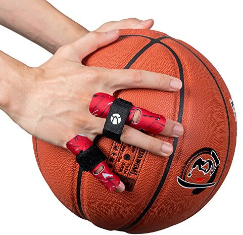 Kuangmi Finger Sleeve Unterstutzung Protector und Verletzungen beim Sport （Red Paar, S/M）