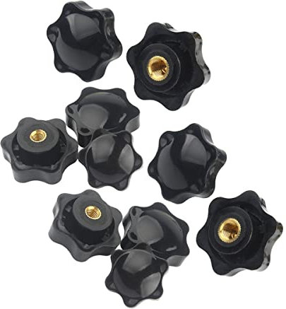 2/10 Stück schwarze Rändelschraube, M4, M5, M6, M8, M10, M12, Sternkopf, gerändelte Rändelschraube, Griffknöpfe, Klemmschraube für Maschinen-Verriegelung