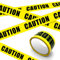 Gelbes Warnband, Caution Barricade Sicherheitsband schwarzem Schrifttext, maximale Lesbarkeit Gefahrenabstandsschild für Arbeitsplatz Gefahrenbereiche Halloween Dekorationen, 4,8cm*25m, selbstklebend