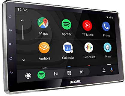 SNOOPER SMH-550DAB 10.1 Floating Multimedia Receiver/Player/Stereo with Advanced Wired & Wireless Smartphone Control, Digital Radio, Android USB Mirroring, Online Google Map and Offline iGO Map App