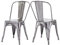 Duhome Sillas de Comedor Juego de 2 Silla Bistrot Industrial de Metal Hierro con Respaldo Estilo Vintage Taburete para Cocina Bar Café Restaurante, Metálico