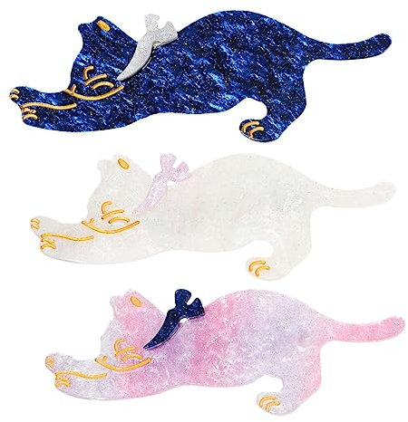 Beaupretty Lot De 3 Pinces À Cheveux En Acrylique Pour Chat Accessoires Pour Cheveux De Chat Pour Anniversaire Fête