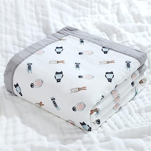 Chickwin Musselin Babydecke Sommer Kuscheldecke aus Weich Bequem 6-Lagig Mulltücher Baumwolle, Als Badetuch, Pucktuch, Stilltuch, Krabbeldecke und Kinderwagendecke (Pinguin,110x110cm)