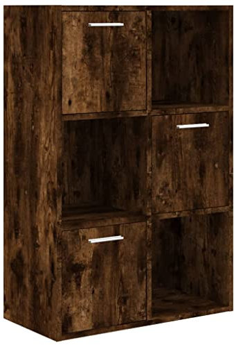vidaXL Schrank rauchfarbene Eiche 60x29,5x90 cm, Lagerregal, Regal, Holzregal, Aktenschränke, Regale, Holzregale, quadratisches Regal, quadratische Regale
