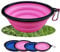 Collapsible Travel Dog Bowl Portable Large Or Small Pet Water and Food Feeding Bowl Outdoor Easy To Carry With Hook Blue or Pink (Pink Small)