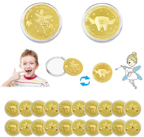 Monedas del Hada de los Dientes,20PCS Moneda Conmemorativa,Regalos para Niños,Hadas de los Dientes (C)