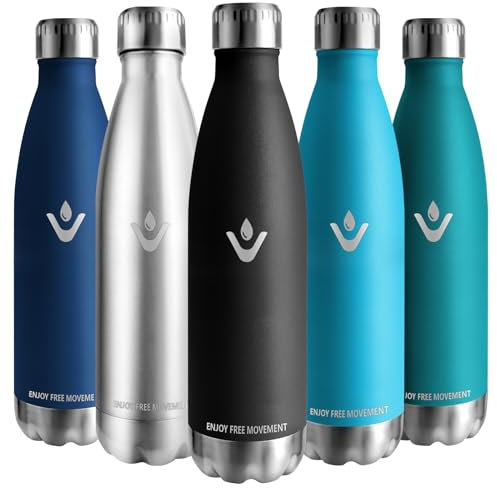 Vikaster Gourde isotherme, 750ml Gourde, Sans-BPA Gourde inox, Etanche bouteille Approprié & Adulte, Sport, Gym, école, Extérieur