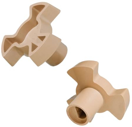 YoiYee Microwave Turntable Coupler, 5x7mm D-Shaft Support, Pack of 2 | 15mm shaft height, 22mm total height, heat-resistant plastic, fits 14-16mm roller ring, restores glass rotation