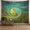 Ayoiow Ying Yang Wandteppich, Polyester Wandtuch 150X130 Wand Teppiche Dunkelgrün Wandbehang für Wohnzimmer Tagesdecke Zimmer Schlafzimmer