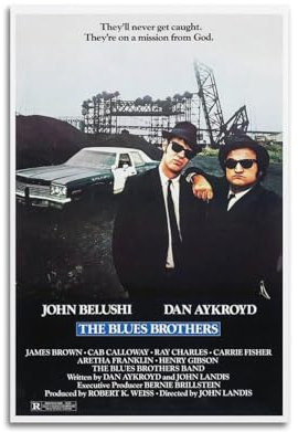 karn Poster The Blues Brothers auf Leinwand, dekoratives ästhetisches Poster, Druck, Dekorposter, 30 x 45 cm, ungerahmter Stil