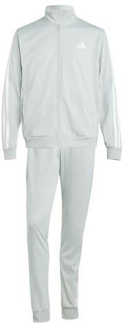 adidas Herren SPORTSWEAR BASIC 3 STRIPES TRICOT TRACKSUIT, Wonder Silver, M Tall