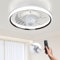 Biukis Sockel Deckenventilator mit Licht: 33cm Deckenventilatoren Remote Control 4 Windgeschwindigkeit 3 Farbe Einstellbar für Küche Wohnzimmer Garag Ventilador de Techo
