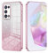 SEAHAI Cover per Oppo Reno 6 PRO 5G (Reno6 PRO 5G), Custodia Ultra Sottile ed Trasparente in Silicone TPU Morbido, Colori Sfumato Brillantini Motivo Carta Design Antiurto Case - Rosa