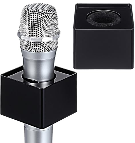 ibasenice 2-Pack Microphone Flag Station, Portable Interview Mic Logo Block with Large Branding Area