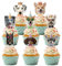 Party Go 32PCS Pet Cupcake Toppers - Dog Head Picks for Puppy, Chihuahua, Corgi & More - Cake Topper Decorations for Dog Theme Parties