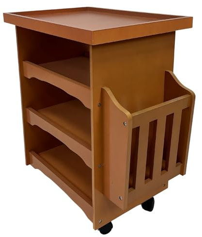 abc HOME | Multifunktionswagen | Vier Ablageflächen | 60 cm H (Kirschbaum)
