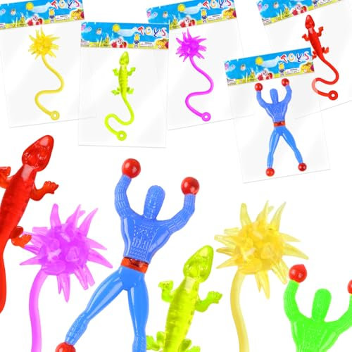 SULOLI 30 Pezzi Parete Uomini Rotolanti Appiccicose,Colorati Mani Appiccicose Giocattoli,Appiccicosa Gadget Compleanno Feste Regalo per Bambini