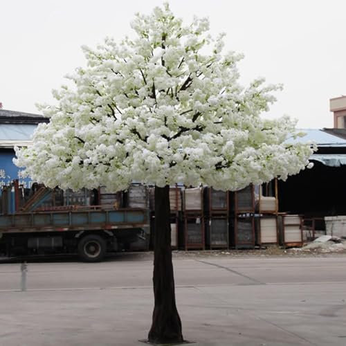 GTANND Weißer künstlicher Kirschblütenbaum, atemberaubender künstlicher Kirschbaum-Simulation, für Hochzeitsdekoration/Gartenparty-Dekoration/für den Innen- und Außenbereich,1.5x1m