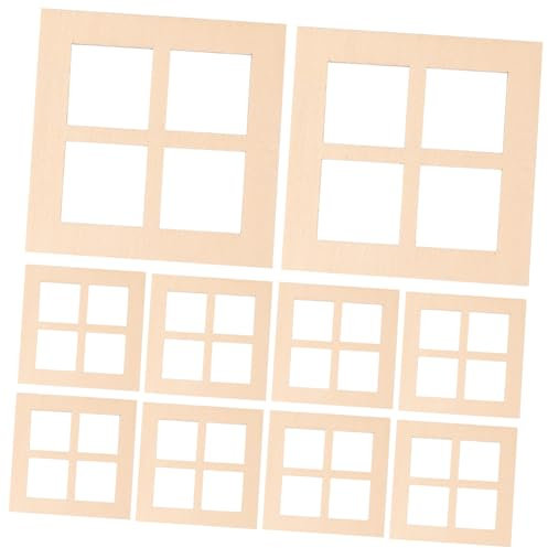 BESPORTBLE 50 Pezzi decorazione della casa delle bambole modello mini finestra modello a finestra mini mobili Finestra delle miniature delle case delle bambole finestra in legno di legno