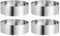 sourcing map 4PCS Round Cake Ring 6 x 2 Inch Seamless Stainless Steel Pastry Mousse Dessert Ring Mirror Coating for Baking Cooking Making Tool