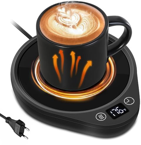 Chauffe Tasse, Chauffe Tasses Electrique De Bureau Smart 36W avec Arrêt Auto Après 4H, 3 Réglages De Température (55℃/65℃/80℃), Coffee Heating Pad pour Tasse A Café (Tasse Non Incluse) (Noir)