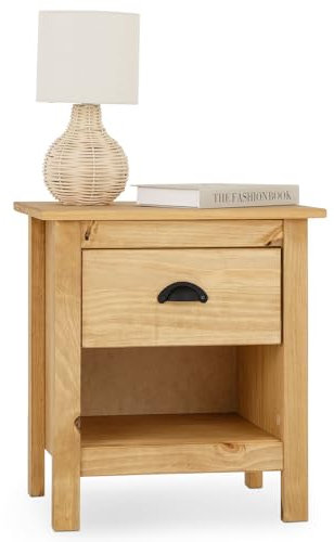 IDIMEX Nachttisch Tilly mit Schublade, gebeizt/gewachst - Kiefer Massivholz, Nachtschrank im Landhausstil mit offenem Fach, Beistelltsich, Nachtkästchen aus Naturholz