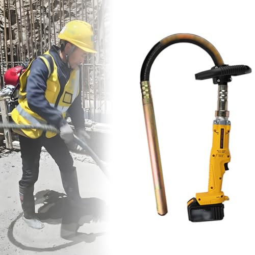 Vibreur à BéTon avec Arbre Flexible,Vibromasseur à BéTon pour éLiminer les Bulles D'Air,Livré avec Tuyau de 1m/1,2m/1,5m,Adapté à la Construction de Tunnels,Construction de Routes(Size:1 meter)