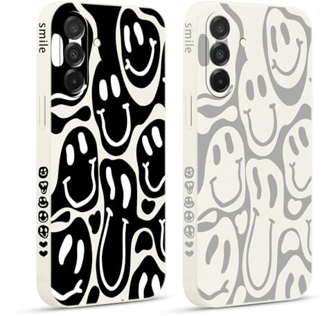 Pnakqil 2 stück Handyhülle für Samsung Galaxy A26 5G 6,64, Hülle Lustiges Funny Lächeln Design Grimace Bemaltes Muster süß Ästhetik Mädchen Silikon Schutzhülle Tasche Schön Kameraschutz Case