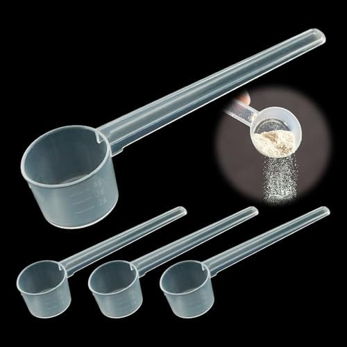 Washing Powder Scoop 4-Piece Assortment of 2g 3g 4g and 5g Protein Scoop 5g Scoops Gram Scoop for Liquid Scoops for Precise Dosing in Cooking Baking Fitness and Supplements