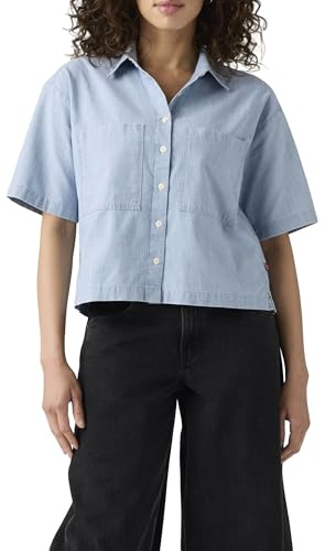 Levi's Damen Harlie Ss Cropped Shirt Hemd mit Button-Down-Kragen (1er Pack)