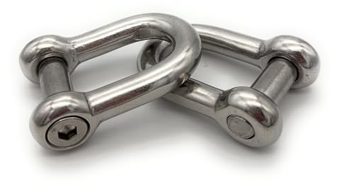Schäkel Edelstahl mit Innensechskant, Ø 8 mm [2 Stück] V4A AISI316, Kurze Form, Größe Wählbar Ø5-16mm (Ø8mm, 2 Stk)