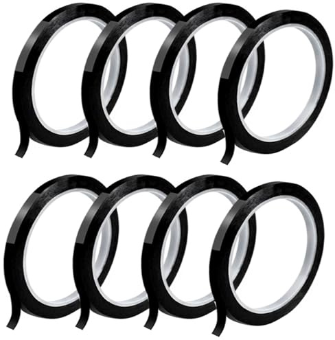 SHENYI 18 Pieces Whiteboard Tape Grid Marking Tape, 3mm Self Adhesive Whiteboard Tape For School, Office, Home Use Black