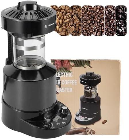 DEaThsalL Tostatrice per caffè Elettrica 2100 W con Timer - Tostatrice Elettrica per Chicchi di caffè da 120 G - Temperatura Regolabile + Funzione Peeling - Torrefazione