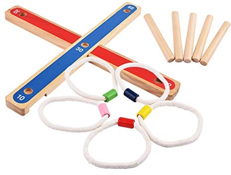 Wurfspiel für Kinder Holzplattform Ring Werfen Yard Wurf