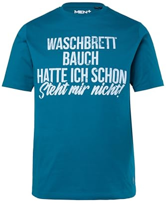 Men Plus Herren große Größen Übergrößen Menswear L-8XL T-Shirt, Halbarm, Waschbrettbauch Rauchblau 8XL 835644760-8XL