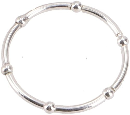 Verstellbarer Silberring mit zierlichen Kugeln, Damen, modern, elegant
