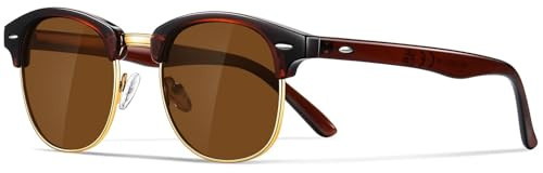 Neusaro Polarisierte-Halbrahmen-Sonnenbrille Herren Damen Retro | UV Schutz Klassisch Sonnenbrillen,Ideal für Autofahren Reisen und Camping