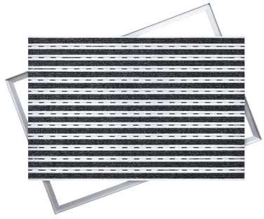 POLENTEX Aluminium Fußmatte für Türen mit Rahmen 80x60 cm, verstärkt 12 mm, Textil, objektgeeignete Eingangsmatte für Innen, trocknend, Rips Anthrazit, rutschfest