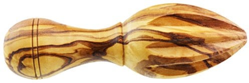 Olive Holz Zitronenpresse, ovale Form, Maserung/Natur