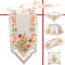 Quinnyshop Orange Tulpen und Schmetterlinge Stickerei Tischläufer 85 x 85 cm Oval Polyester, Weiß