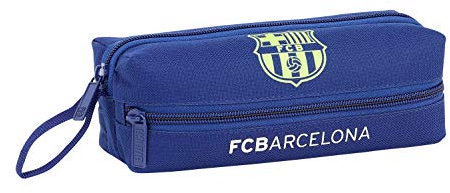 FCB Estuche portatodo Triple 3 Cremalleras Escolar, FC Barcelona Azul, 20 cm