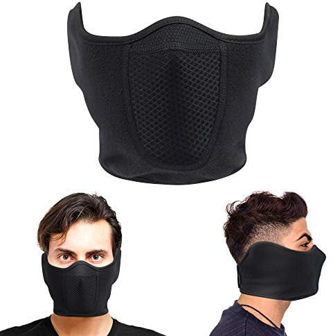 Oscenny Cagoule Moto attache réglable coupe-vent pour hommes femmes vélo moto hiver sports de plein air hautement respirant (demi-visage)